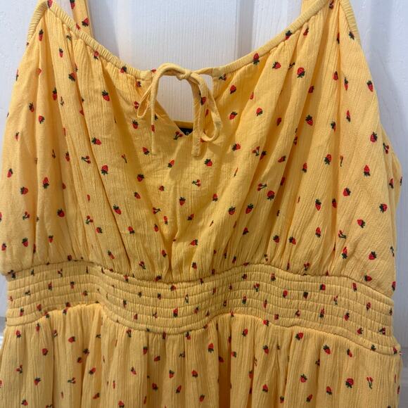 Torrid Yellow Strawberry Print Sundress - Size 1 (1X / 14–16) - Picture 5 of 10